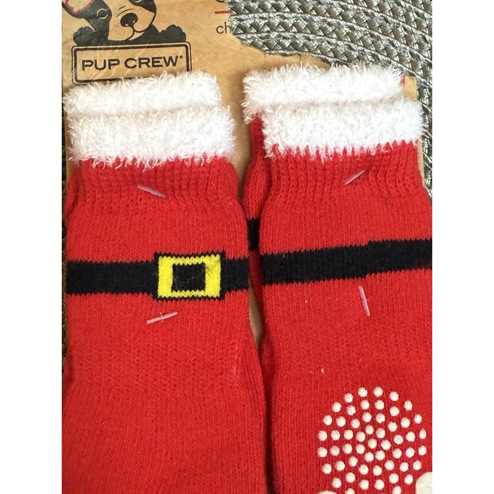NWT - Pup Crew Santa Paws Holiday Dog Socks - Non-Skid - Size Small - Picture 2 of 4
